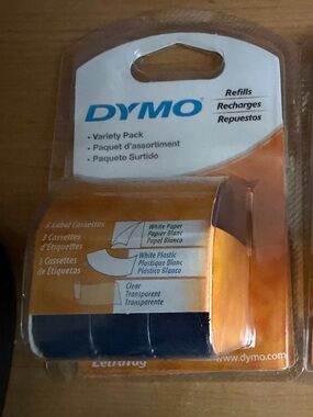 Dymo LetraTag Label Tape Variety Pack 1/2 in x 13’  Thermal 3-Pack 12331